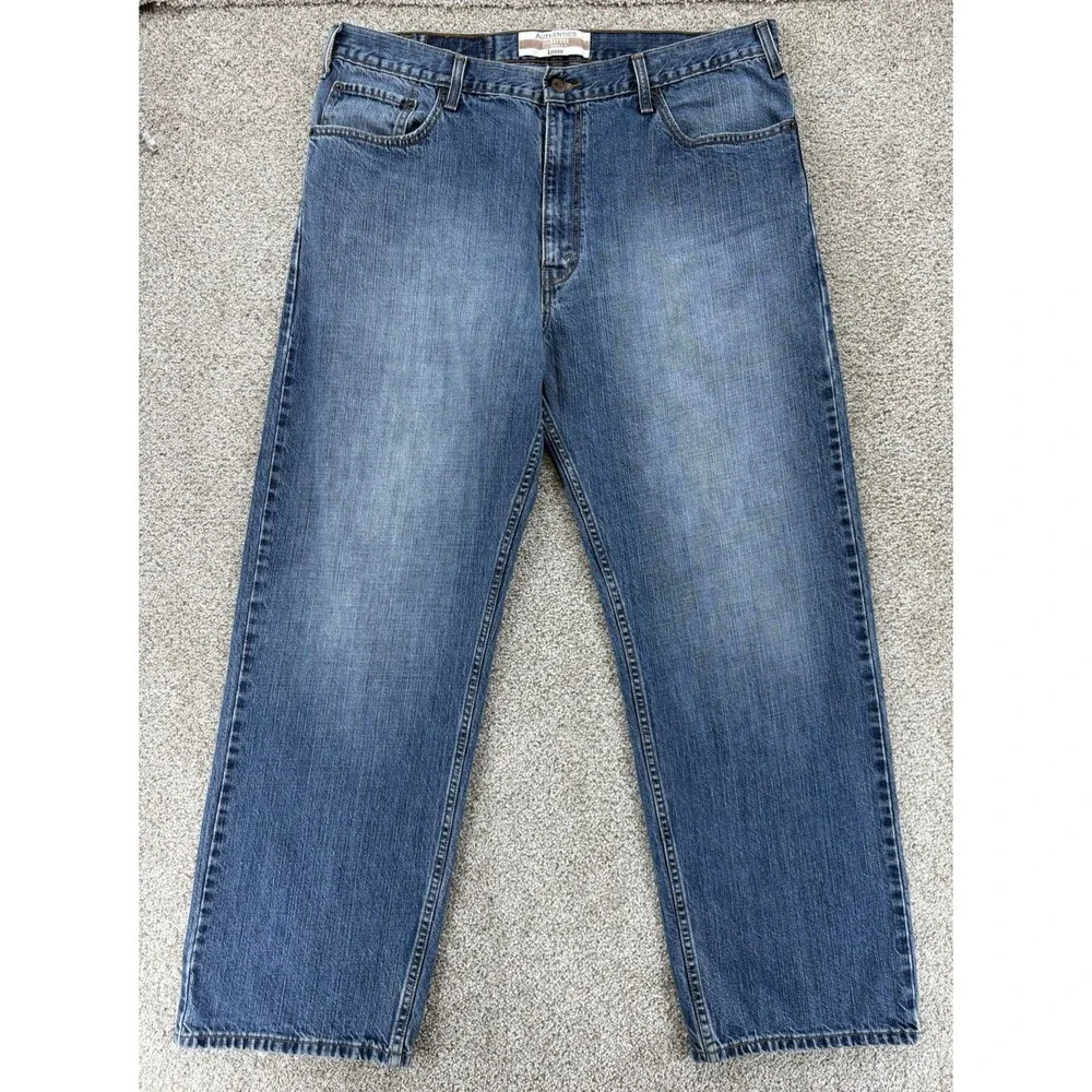 Levis Authentics Signature Jeans‎ Mens 38x32 Blue Loose Straight Cotton Y2K '09